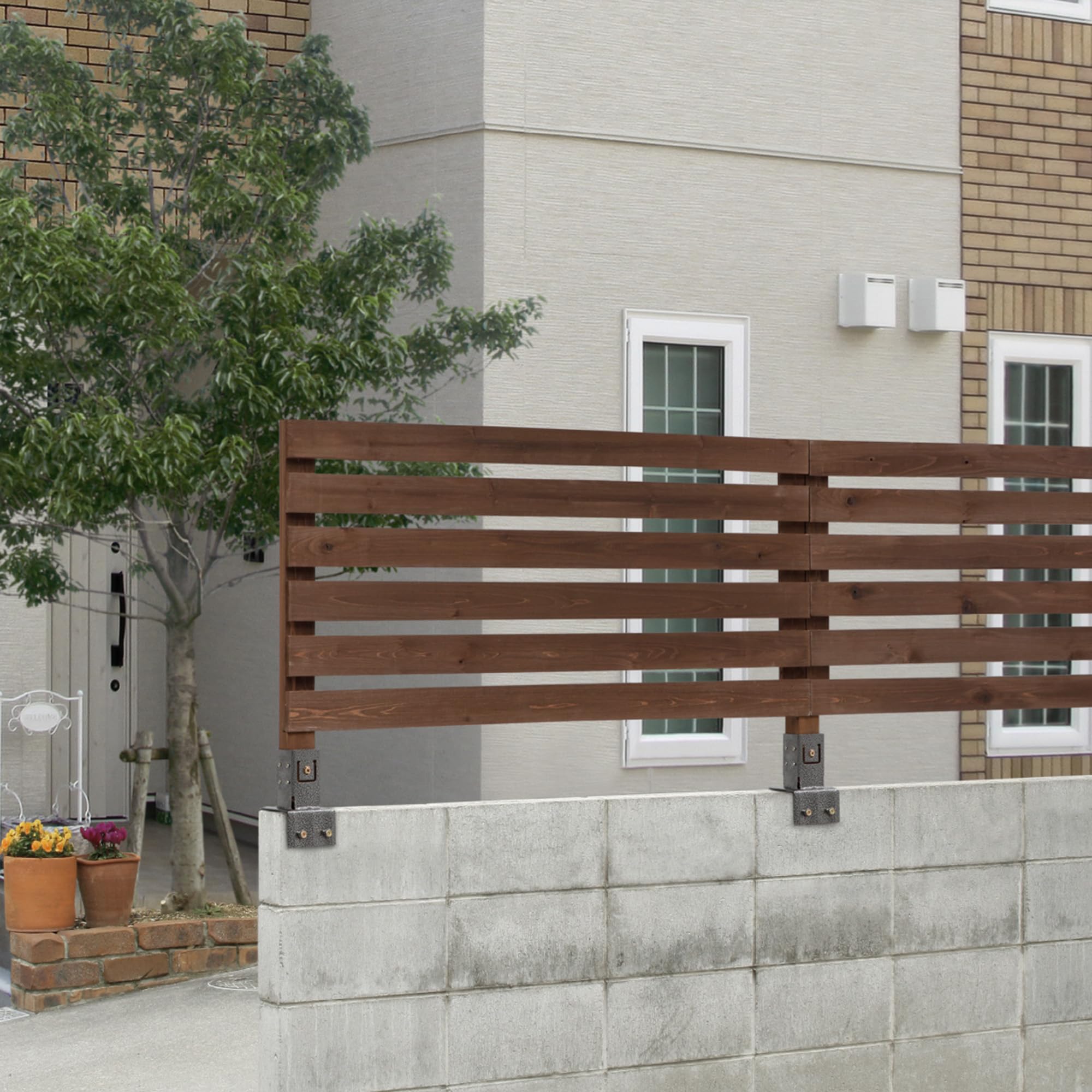 Amazon | タカショー ボーダーフェンス 120×60cm 天然木 ブラウン